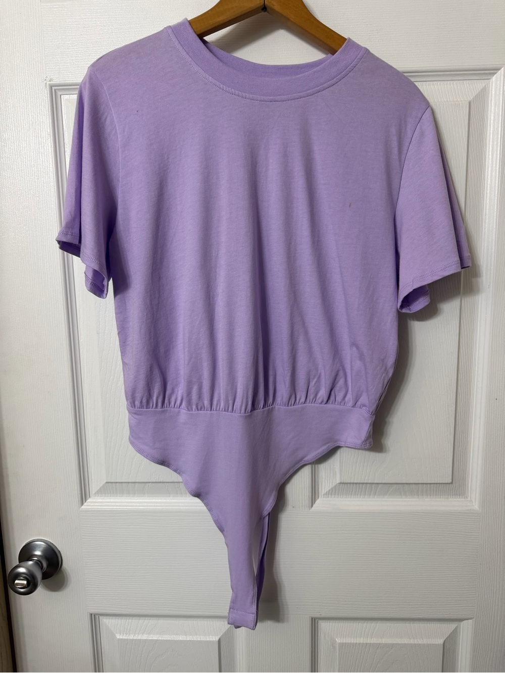 Lilac Short Sleeve Bodysuit Top - Women